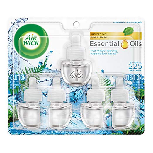 5-Pack Air Wick Scented Oil Refills: Fresh Waters or Apple Cinnamon Medley