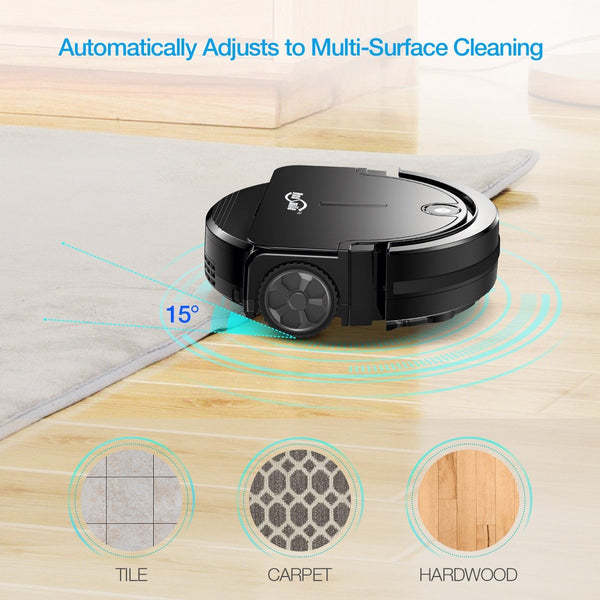 Robotic vacuum cleaner with drop-sensing technology