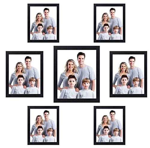 Kit de galería de pared con marco de fotos de 7 piezas con impresiones artísticas decorativas y plantilla para colgar