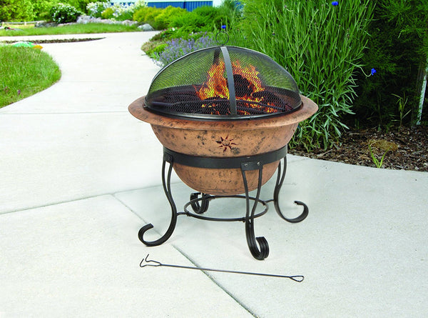 Steel outdoor fireplace