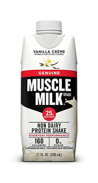 Paquete de 12 batidos de proteínas de 11 oz de leche muscular y 25 g (crema de vainilla)