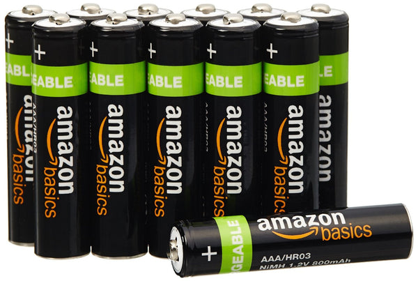 Pack of 12 AmazonBasics AAA Rechargeable Batteries