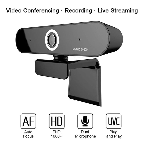 Cámara web de enfoque automático 1080P con micrófono