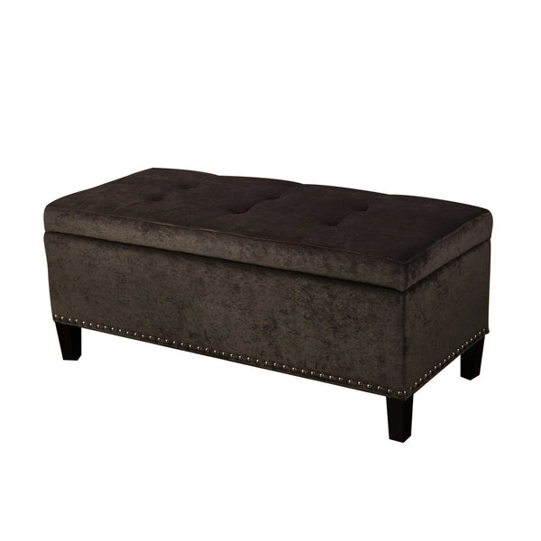 Rectangular tufted lift top storage ottoman bench