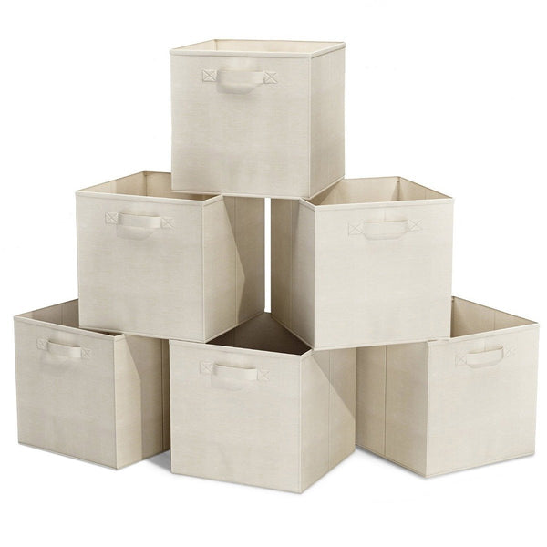 Pack of 6 foldable cube storage bins