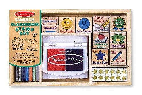 Melissa & Doug Wooden Classroom Stamp Set
