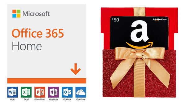 Microsoft Office 365 Inicio | Suscripción de 12 meses + tarjeta de regalo de Amazon de $50