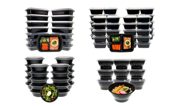 Meal Prep Lunch Box, Containers with Lids (20-, 30-, or 42-Piece Set)