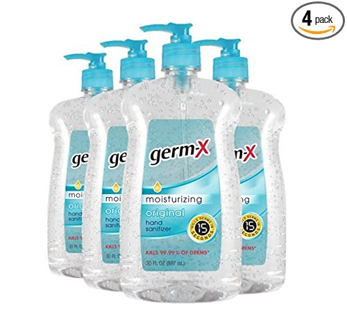 Germ-X Hand Sanitizer, Original and Aloe Pump Bottle (Pack of 4)