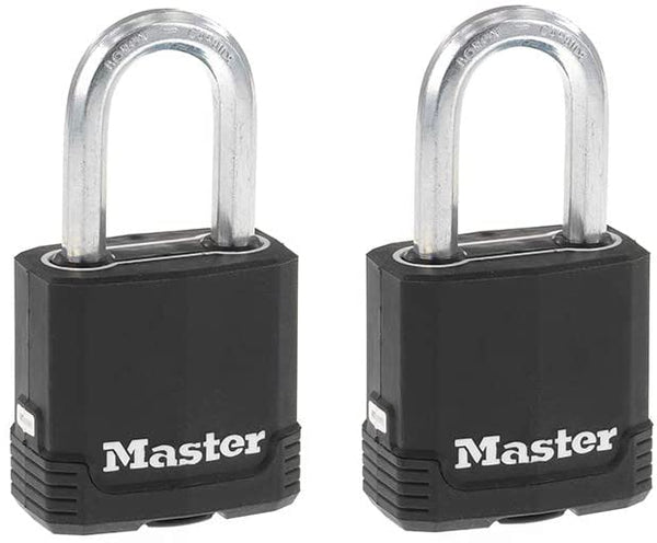 Set Of 2 Master Lock Magnum Heavy Duty Outdoor Padlocks Keyed-Alike