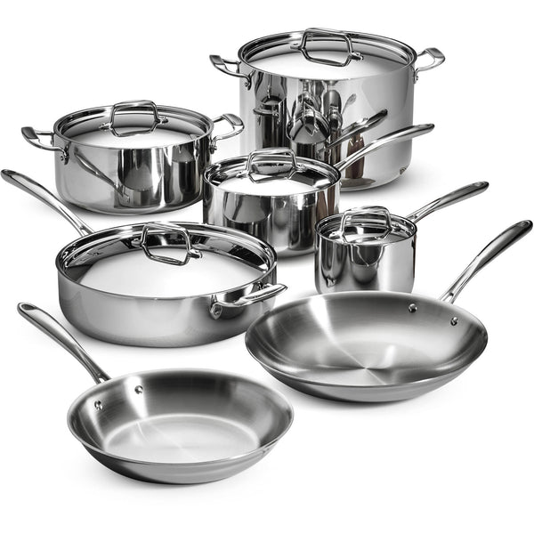 Tramontina 12-Piece Stainless Steel Tri-Ply Clad Cookware Set