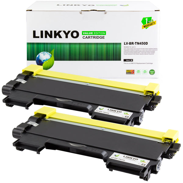 Paquete de 2 cartuchos de tóner Brother compatibles con Linkyo Value (negro) 