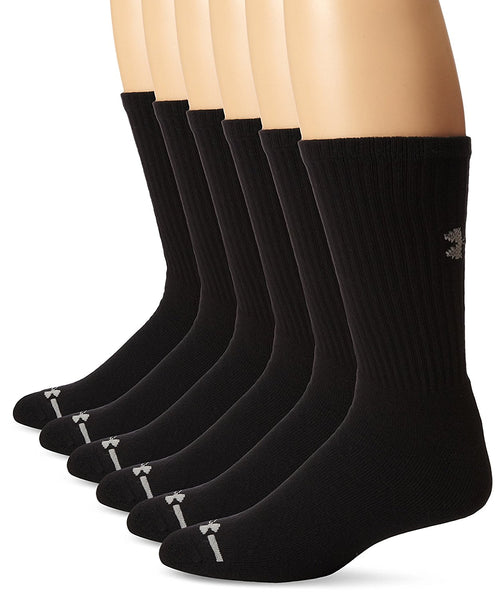 Pack of 6 Under Armour men's cotton crew socks