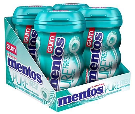 4-Pack of 50-Piece Mentos Gum (Wintergreen or Red Fruit & Lime)