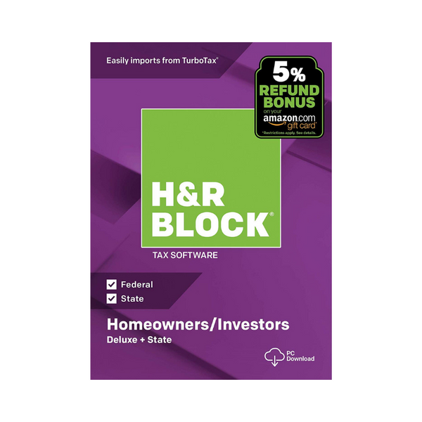 H&R Block 2018 Tax Software: Deluxe + State + 5% Refund (Digital Download)