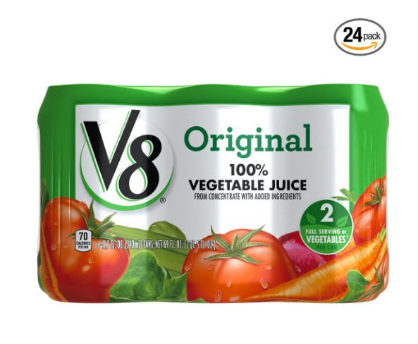 Pack of 24 V8 100% Vegetable Juice, Original