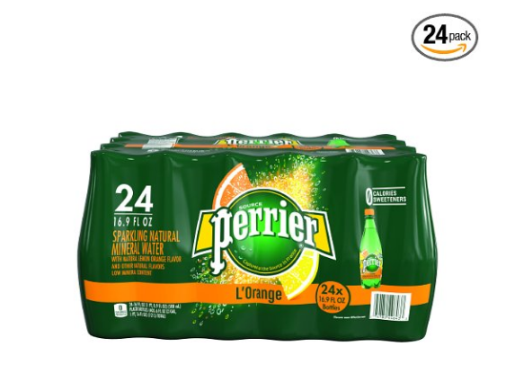 Pack of 24 Perrier Sparkling Water - L'Orange/Lemon