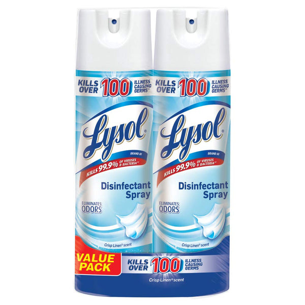 2-Pack of 19oz Lysol Disinfectant Spray (Crisp Linen)