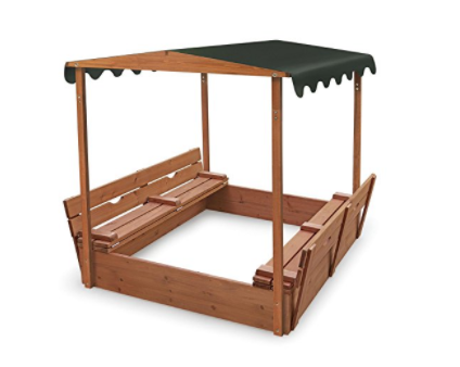 Sandbox with Canopy and Bench Seats