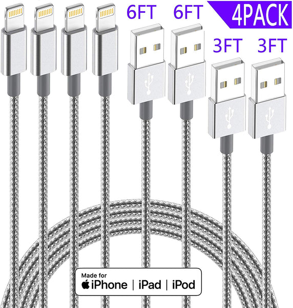 Pack Of 4 MFi Certified iPhone Lightning Cables