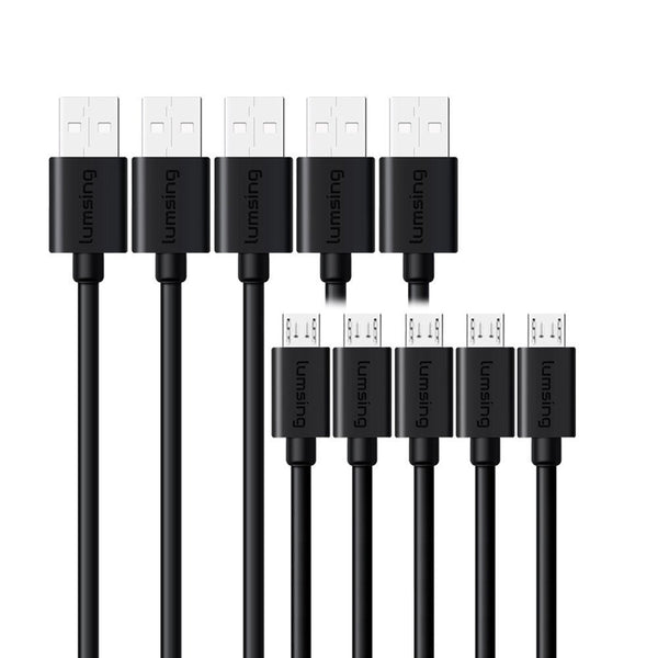 Pack of 5 Lumsing Micro USB Cables