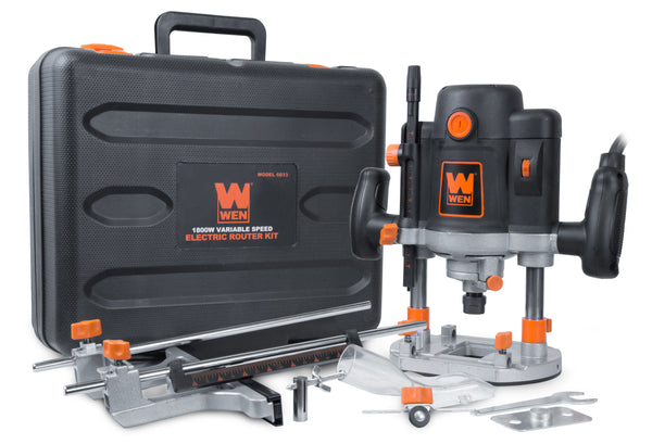 WEN 15-Amp Variable Speed Plunge Woodworking Router Kit w/ Case & Edge Guide