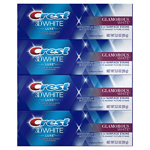 Paquete de 4 pastas de dientes Crest White Luxe Glamorous