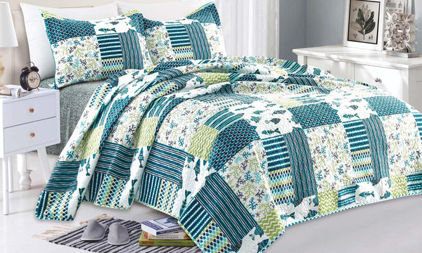 Barbados Collection Pinsonic Quilt Set (2- or 3-Piece). Multiple Styles Available.