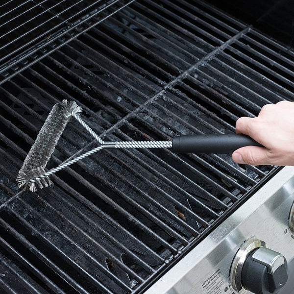 Stainless steel heavy duty BBQ grill brush