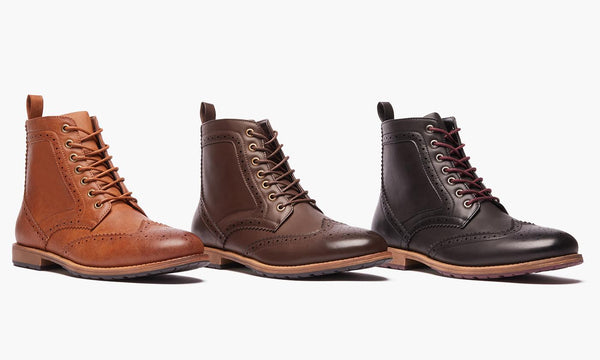 Oak & Rush Men's Lace-Up Wingtip Boots