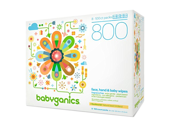 800 Babyganics Fragrance-Free Face Hand and Baby Wipes