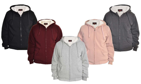 Women's Full-Zip Sherpa-Lined Hoodie Jacket. Plus Sizes Available.