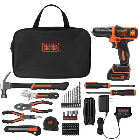 Black+Decker 12-Volt MAX Lithium-Ion Cordless Drill With 64-Piece Project Kit