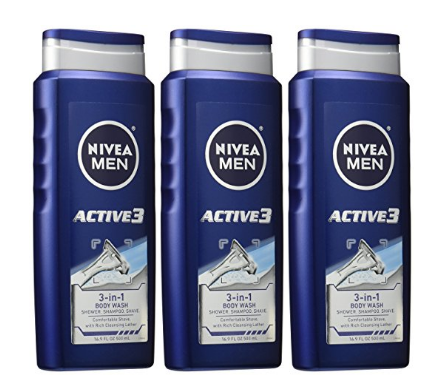 Pack of 3 NIVEA Men Active3 3-in-1 Body Wash