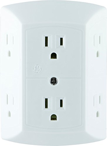 Adaptador de enchufe de pared GE de 6 tomacorrientes