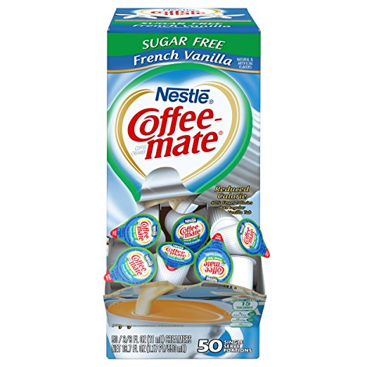 50 NESTLE COFFEE-MATE Coffee Creamer, Sugar Free French Vanilla