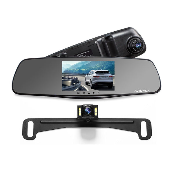 Dual lens dash cam with backup camera