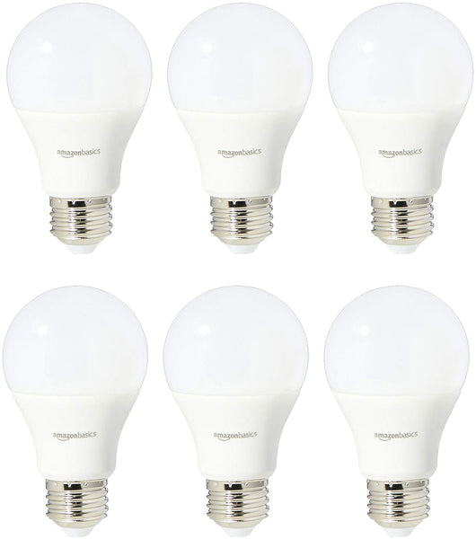 Pack of 6 AmazonBasics 60 Watt Equivalent, Daylight, Non-Dimmable LED Bulbs