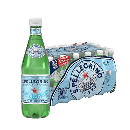 24 botellas de agua mineral natural con gas S.Pellegrino