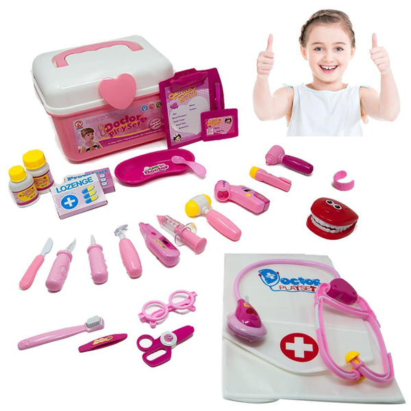 Doctor nurse medical kit playset with coat for kids
