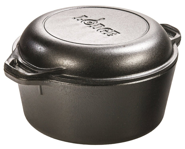 Lodge Cast Iron Double Dutch Oven, 5-Quart