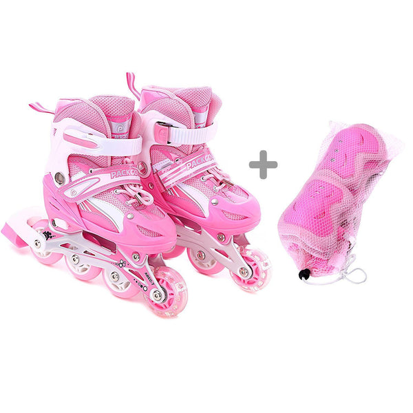 Patines en línea para niñas con rueda iluminadora.