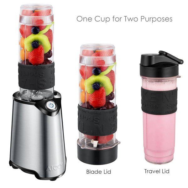 Personal smoothie blender with travel bottle