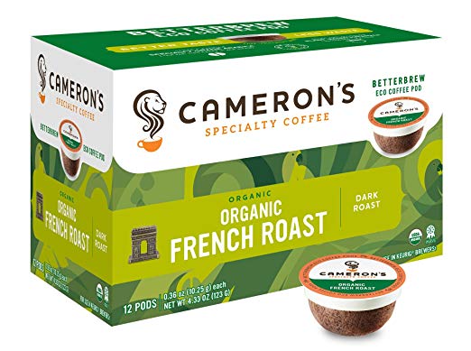 72 cápsulas individuales de café Cameron's, tostado francés orgánico