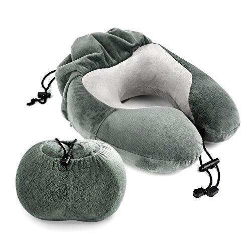 Almohada de viaje de espuma viscoelástica con soporte de 360 ​​grados para cabeza y cuello.
