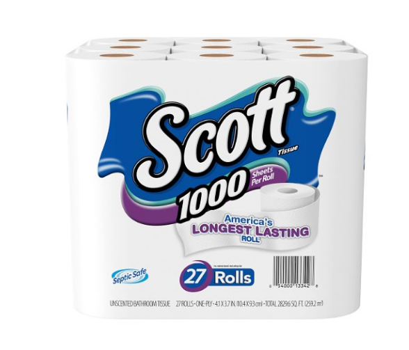 27 rolls of Scott toilet paper