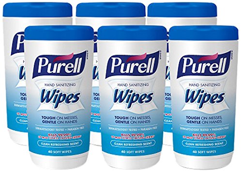 Pack of 6 Purell Hand Sanitizing Wipes (40 Count Each)