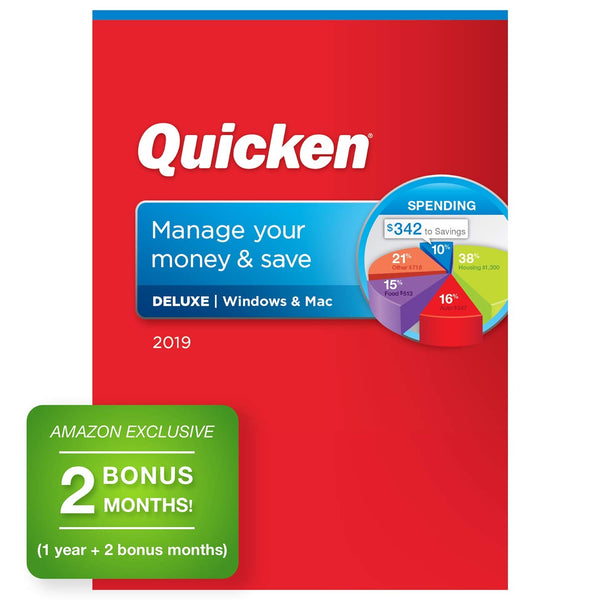 Quicken Deluxe 2019 Personal Finance Software 1-Year + 2 Bonus Months