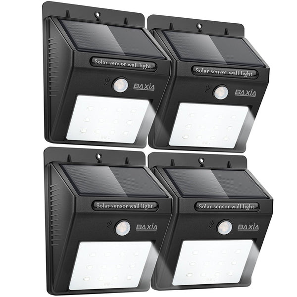Pack of 4 solar motion sensor lights