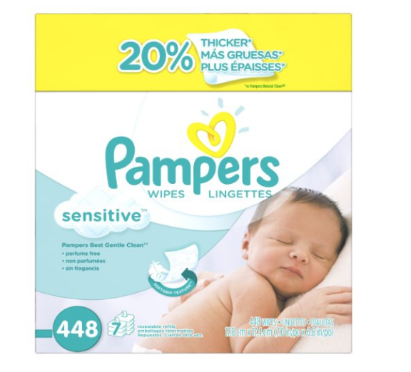 Pack of 448 Pampers Sensitive Wipes